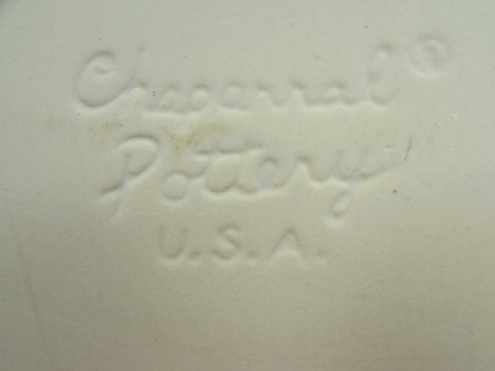 Chaparral Pottery USA Oval Platter Red Flowers Green Leaves Stems on