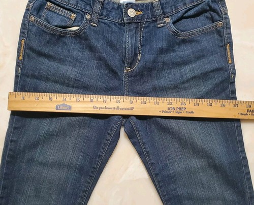 Girls Blue Dark Wash Stretch Adjustable Waist Boot-Cut Jeans Old Navy Size 14 - Picture 8 of 11