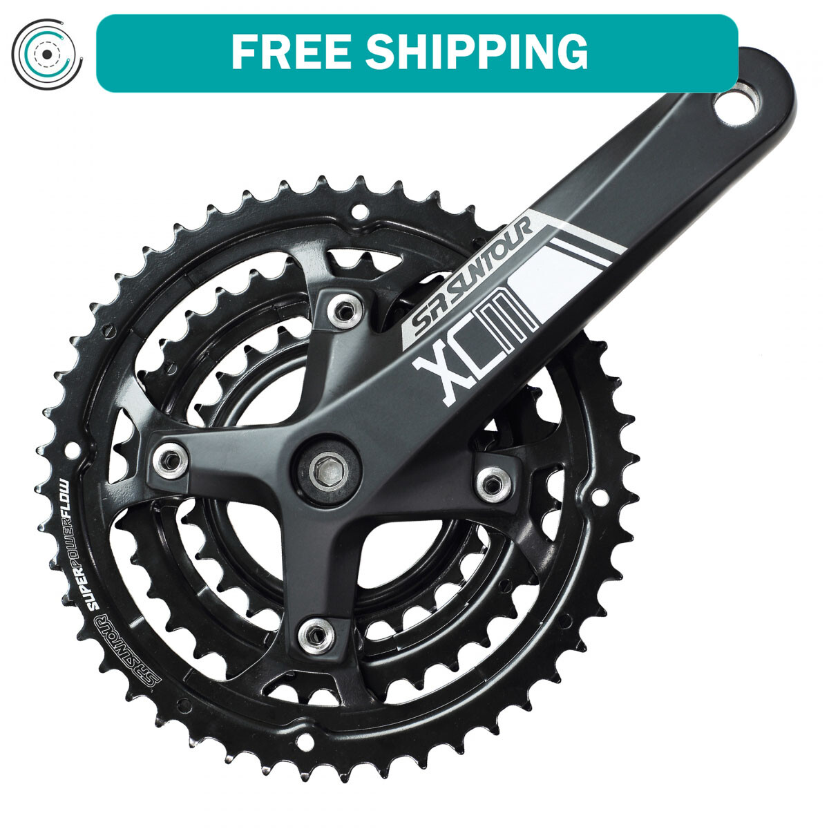 Sr Suntour XCM Crankset 175x44/32/22 3x9 Speed 113mm JIS Square Taper