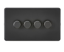 KNIGHTSBRIDGE SCREWLESS FLATPLATE LIGHT SWITCHES & SOCKETS MATT BLACK RANGE