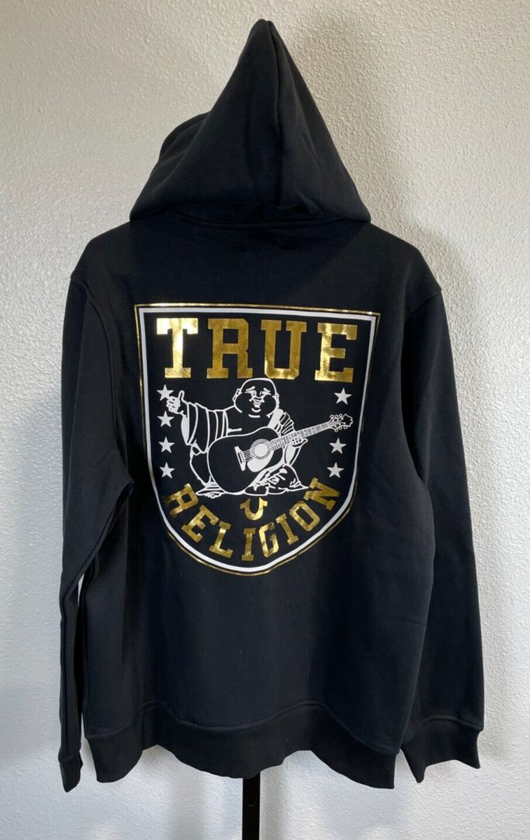 NWT True Religion Buddha 3 Star Full Zip Hoodie Sweatshirt Mens