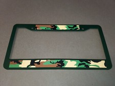 Reflective Green Camo Camouflage Plastic License Plate Frame