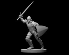 Human Male Fighter Charging 28mm Scale DND D D Tabletop Miniature