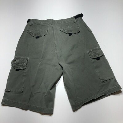 Rue 21 Guys Shorts Mens Size 32 Faded Green Khaki Cargo Adjustable