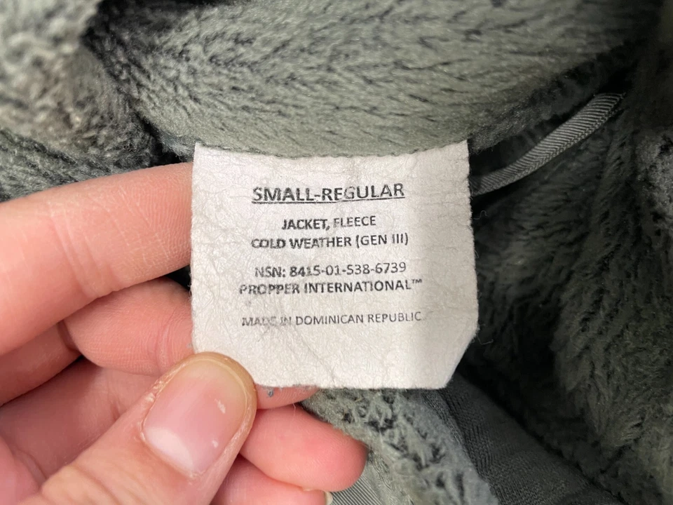 Propper International Mens S Green Military Fleece Jacket Cold Weather Gen III - Image 2 of 4