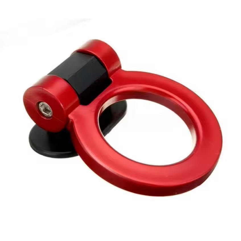Universal Red Car Ring Track Racing Style Tow Hook Decoration Accessory
