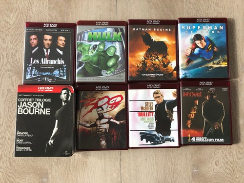 Lot 9 HD-DVD 300/batman/superman/affranchis/bullit...+ coffret trilogie Bourne - Afbeelding 1 van 6