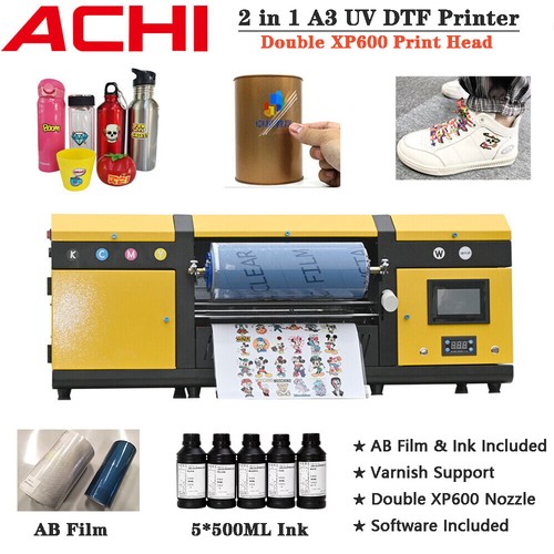 A3 UV DTF Printer Varnish Transfer Sticker Printing Double XP600 Head & AB Film - Picture 1 of 15
