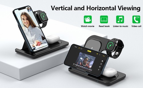 Wireless Charger Charging Station 3In1 For Apple Watch Air Pods iPhone - Picture 7 of 11