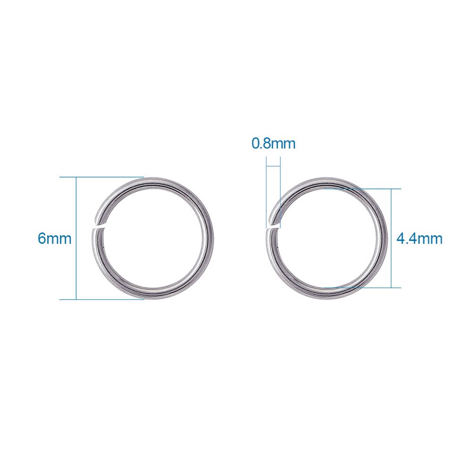 2000pcs 6mm 7mm 8mm 10mm Stainless Steel Jump Rings 18 Gauge Metal O Rings Close but