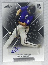 2021 LEAF PERFECT GAME DREW FAUROT BLACK PAPER AUTO # 3/50