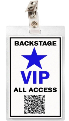 VIP Backstage All Access Pass ID Badge Card Concert Band Laminate