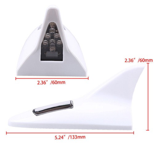 White Shark Fin Roof Antenna Cover Aerial Radio Signal Replacement w/ Light - Picture 2 of 9