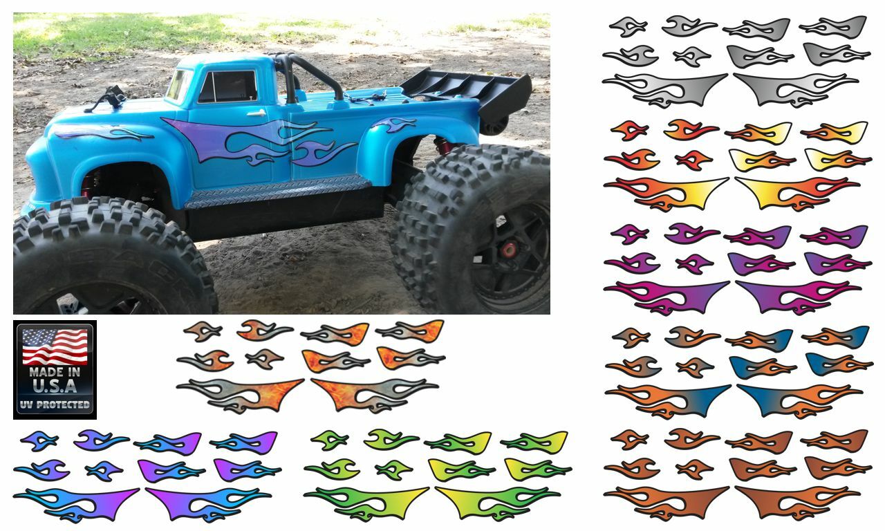Truck Decals Stickers - Tribal Flames 10pc Set 1/10 1/8 Scal