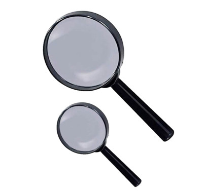LUPE BRILLEN SET GROSSE KLEINE LUPE LINSE HAND 90mm 60mm
