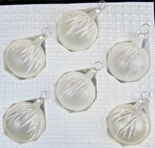 Bradford Feather Tree Balls Frosted Blown Glass Christmas Ornament Lot D1254