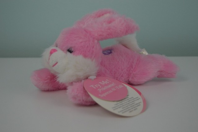 small pink bunny stuffed animal