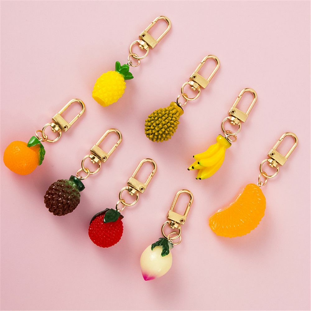 Fashion Women Handbag Pendant Simulation Fruit Keychain Accessories Keychains