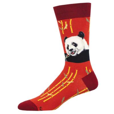 Socksmith Herrensocken Neuheit Baumwolle Crew Grafik Socke Riesenpanda rot UK 6-12