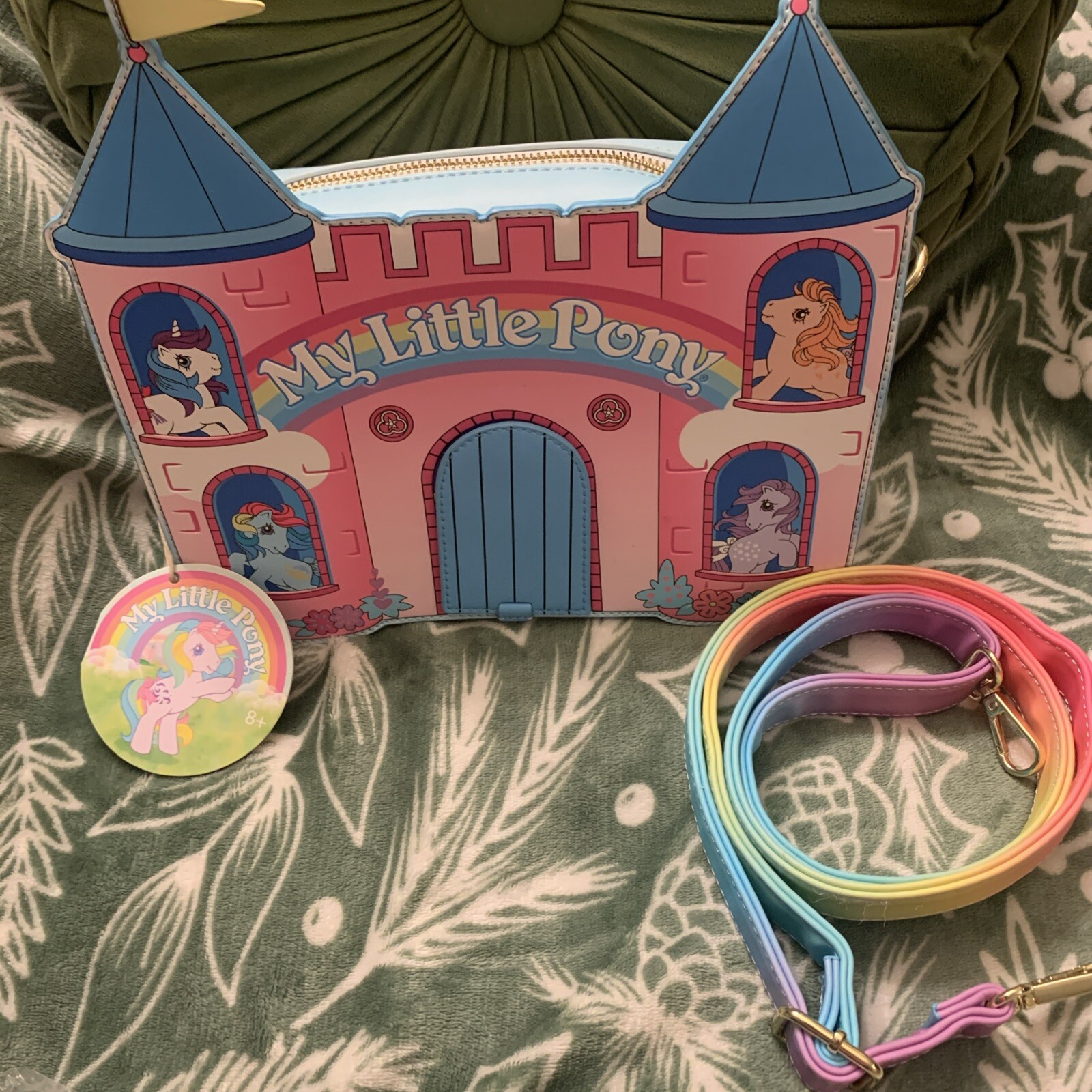 Borsa a tracolla nuova con etichette Loungefly Hasbro My Little Pony Dream Castle borsetta borsetta