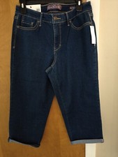 Gloria Vanderbilt Women's Rail Straight Capri Dark Wash Jeans- Size 6