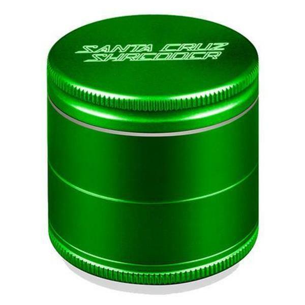 Medium 2.1" Green Santa Cruz Shredder Aluminum Herb Grinder 4 Piece Grip