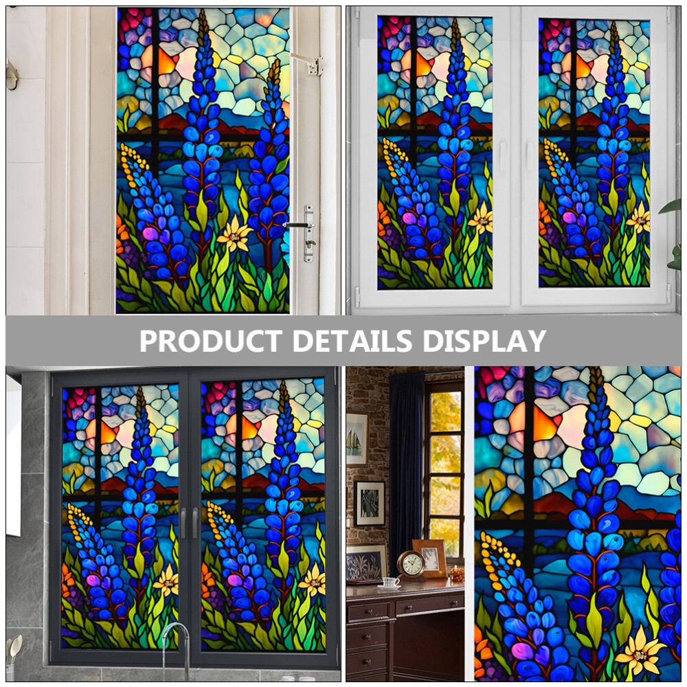 Stained Glass Film Vintage Privacy Static Cling 2Pcs eBay