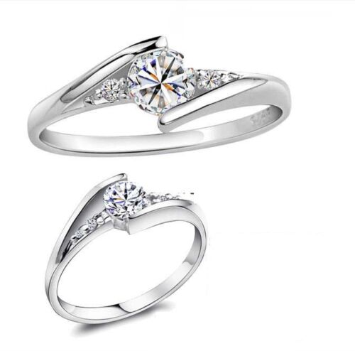 Damen/Mädchen’s: 18kt Weißgold vergoldet Zirkonia Infinity Verlobungsring - Bild 4 von 6