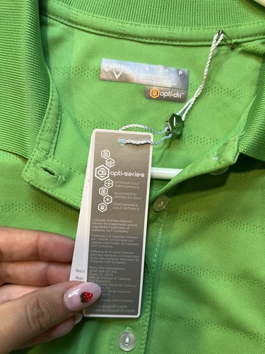 BNWT Callaway CHILD'S OTI-DRY Golf Polo Shirt Polyester KELLY GREEN  Size S - Picture 8 of 9