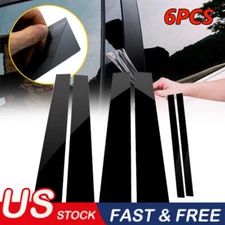 Black Pillar Posts For Honda Accord 2008-2012 6pcs Cover Door Trim Window Decal