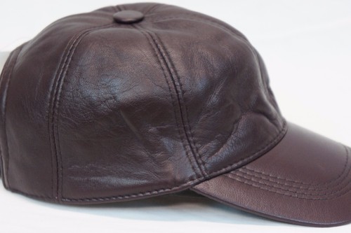 New 100% Real Genuine Lambskin Leather Baseball Cap Hat Sports Visor 32 ...