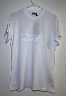 Dior x Peter Doig Embroidered Logo White T-Shirt Size Small Mint