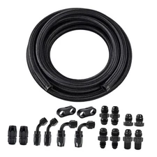  Fuel Line Kit Hose Nylon Braided Fuel Line Hose Fitting Kit CPE 4AN