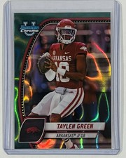 Taylen Green 2024 Bowman Chrome University Teal Lava Refractor Arkansas