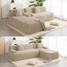 110" Modular Sectional Sofa With L-Shape Chaise Corduroy Upholstered Cloud Couch