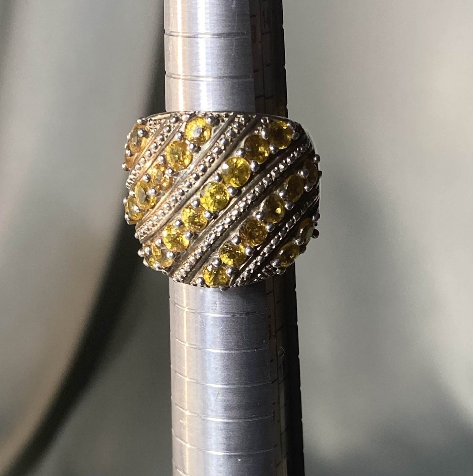 Statement Ring 925 Sterling Silver Pronged Citrin… - image 5