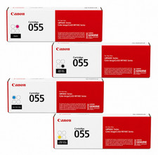 Genuine OEM Canon 055 Toner Cartridge Set CMYK Black Cyan Magenta Yellow New