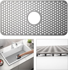 Silicone Sink Mat, 24.6''X 12.9'' Kitchen Sink Protector Grid for Bottom of Cent
