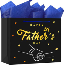 First Father's Day Gifts Bag Happy 1st Fathers Day Goodies Bag Wrap Bag for New