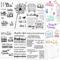 Silikonstempel SprüChe Deutsch Clear Stamps Set 6 BöGen FüR Scrapbooking Karten