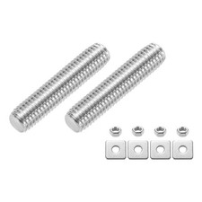 2Pcs Fully Threaded Rod, M10 x 40mm 304 Stainless Steel with Nuts Washers