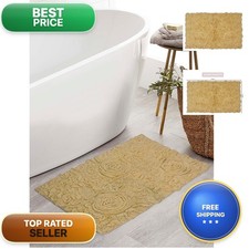 Home Weavers Bell Flower Collection 100 Cotton Tufted Bath Rugs, Extra Soft