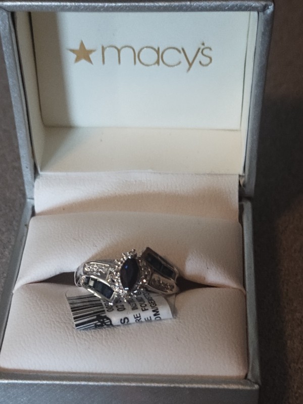 Genuine Sapphire and Diamond Ring