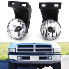 Jdm Clear Fog Lights W 880 Halogen Bulbs For 94-01 Dodge Ram 1500 2500 3500