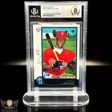 RARE 1998 Bowman Jimmy Rollins Rookie RC Autograph On Card Auto BGS Cert #181!!. rookie card picture