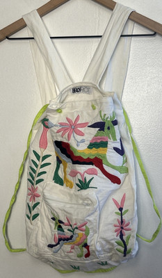 BeachRiot Bucket Back Pack Duffel Bag Embroidered Drawstring Bohemian Festival