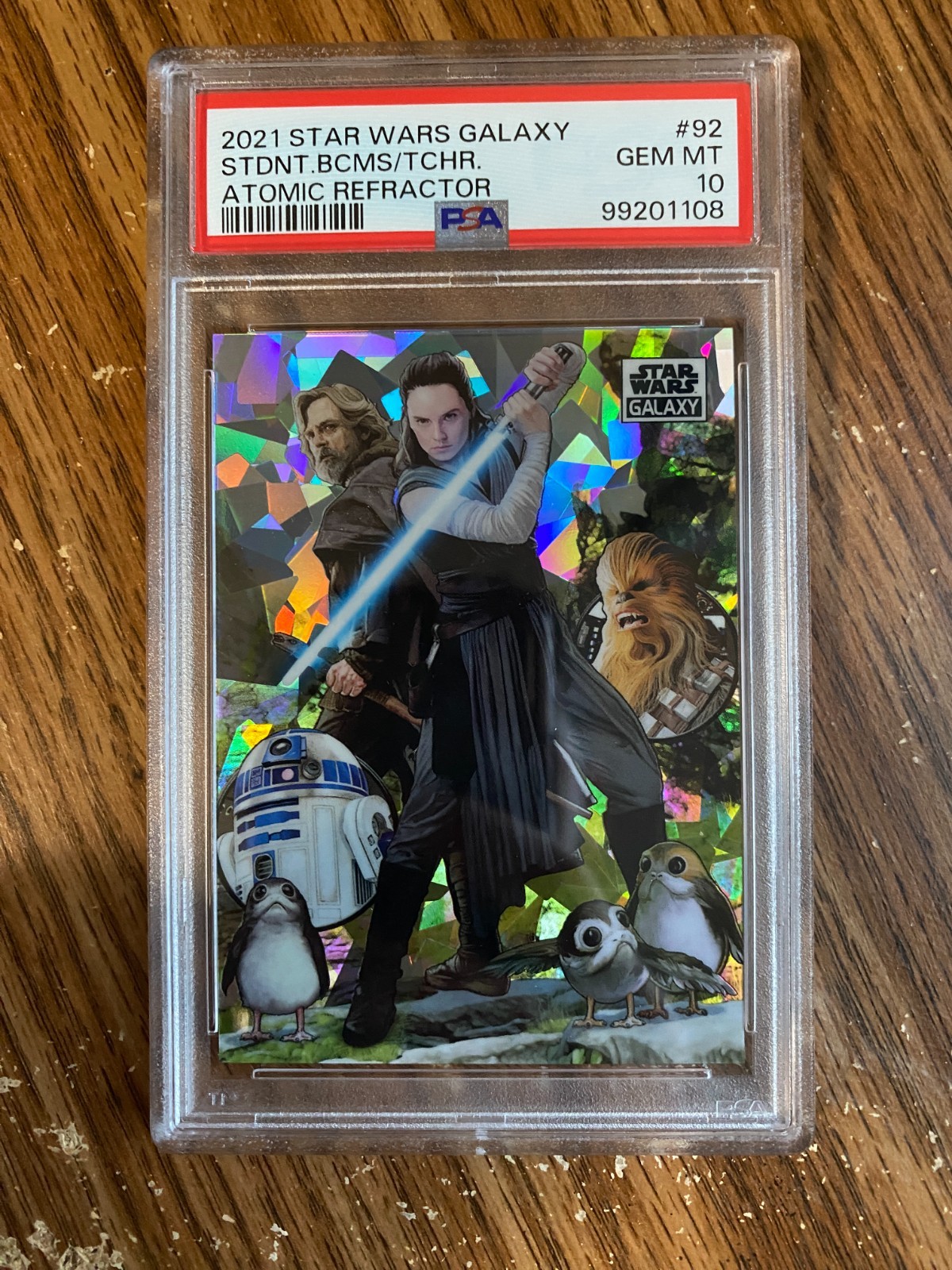 2021 Star Wars Galaxy #92 Student Becomes the Teacher Atomic 75/150 PSA 10