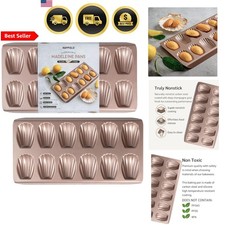 Padella antiaderente antitossica Madeleine 12 pozzetti Set di 2 24 pozzetti | Antiaderente Nontox...