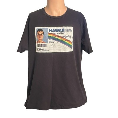 Superbad Movie McLovin Hawaii Driver License Men's Black T-Shirt Size XL