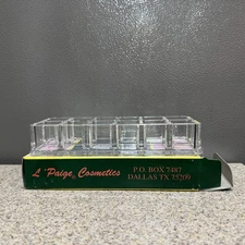 Rare Vtg L’Paige Lipstick Organizer Heavy Duty Acrylic NIB! Clear 12 Slots